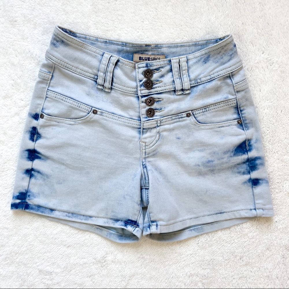 High waisted acid wash jean shorts size 5